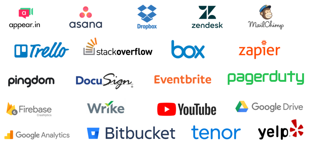 Alcune delle integrazioni disponibili su Zoho Cliq