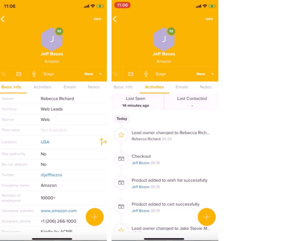 Ottieni un contesto sul lead e cosa sta cercando con FreshSales mobile