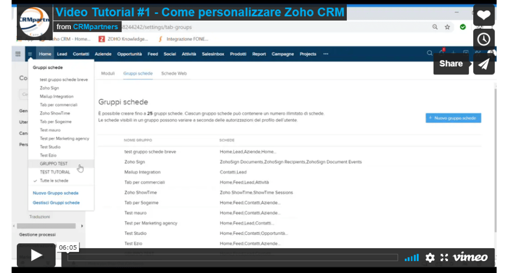 Personalizzare ZOHO CRM: ruoli e profili, moduli e anagrafiche