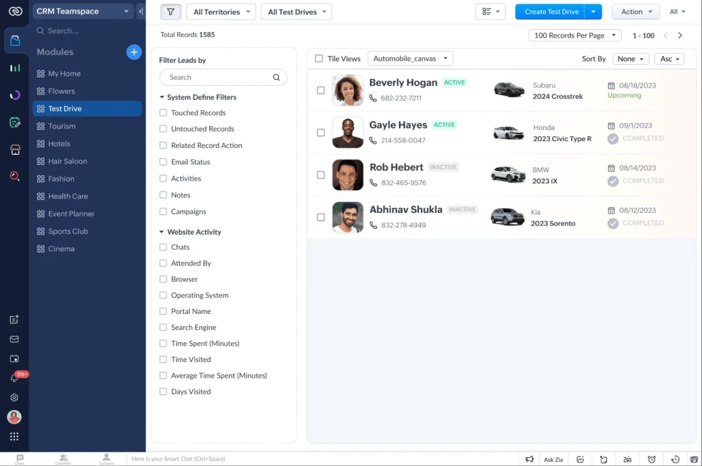 Zoho CRM custom con Canvas
